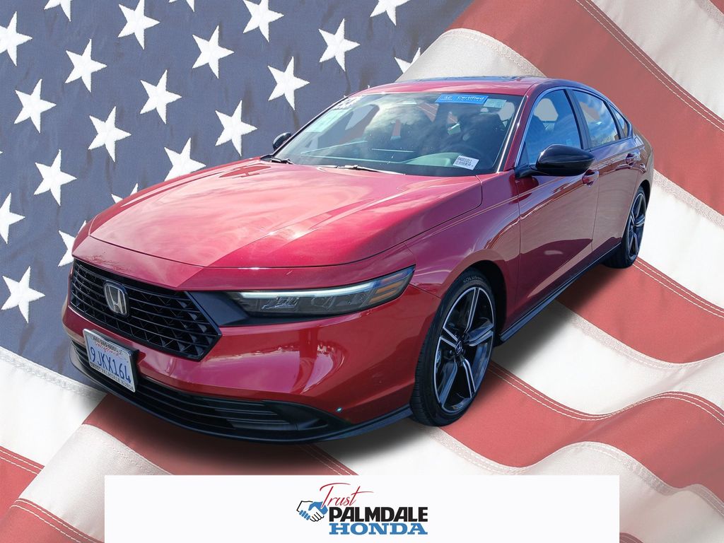 Radiant Red Metallic 2024 Honda Accord Hybrid Sport FWD Sedan Front-Wheel Drive Continuously Variable Transmission