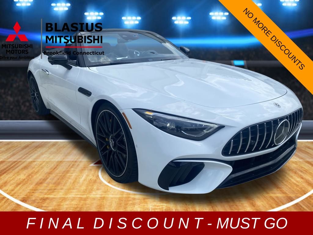 White 2022 Mercedes-Benz SL-Class SL 55 AMG 4MATIC Convertible All-Wheel Drive 9-Speed Automatic