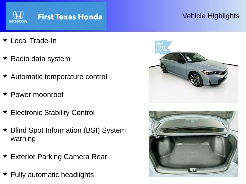 Used Car 2025 Honda Civic Hybrid  Sport For Sale Under $30,000 In Austin, Texas