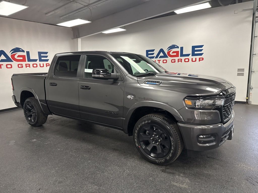 Gray (Granite Crystal Metallic Clearcoat) 2026 RAM 1500 Big Horn Crew Cab 4WD Pickup Truck Four-Wheel Drive 8-Speed Automatic