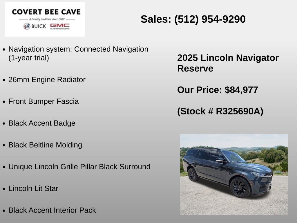 Used Car 2025 Lincoln Navigator  Reserve For Sale Under $90,000 In Austin, Texas