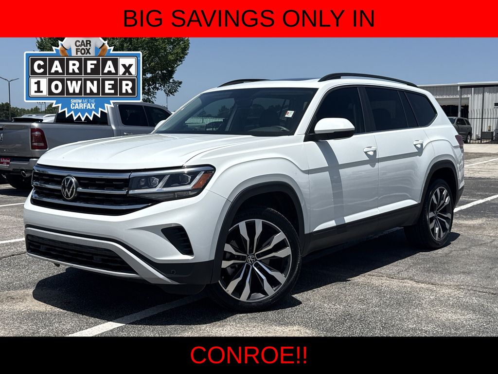2022 Volkswagen Atlas 3.6L V6 SE w/Technology White at DeMontrond Mazda