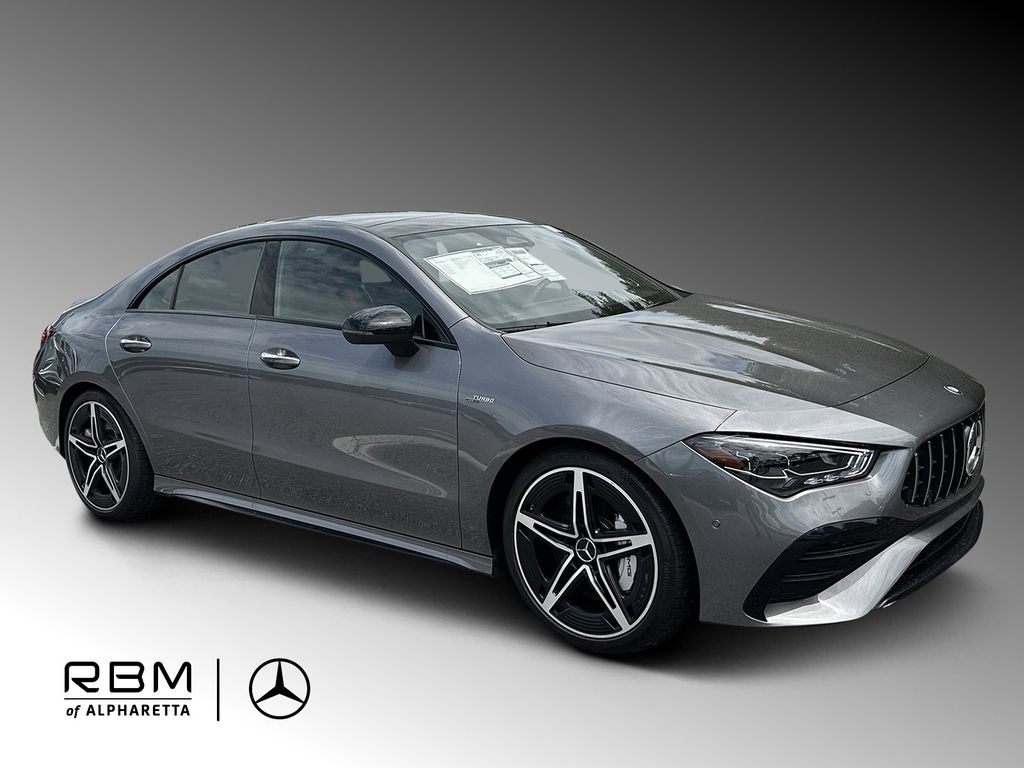 Gray (Mountain Grey Metallic) 2025 Mercedes-Benz CLA AMG CLA 35 4MATIC Coupe All-Wheel Drive 8-Speed Automatic