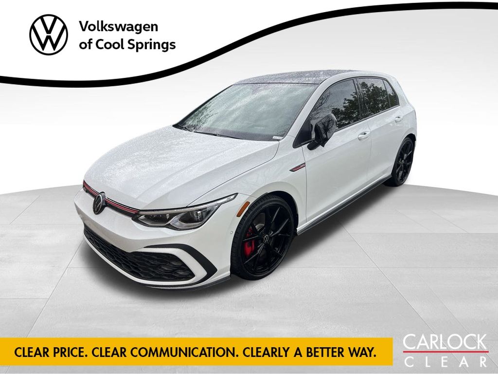Opal White Pearl/Black Roof 2024 Volkswagen Golf GTI Hatchback Front-Wheel Drive 6-Speed Manual