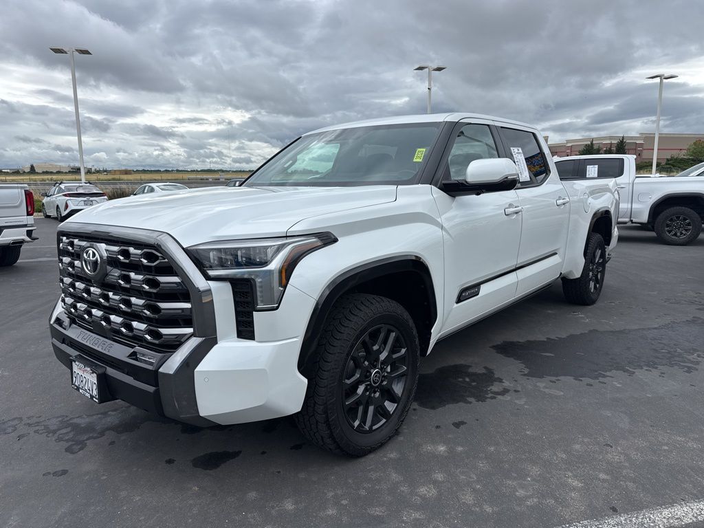 White 2024 Toyota Tundra Platinum CrewMax Cab LB 4WD Pickup Truck Four-Wheel Drive Automatic