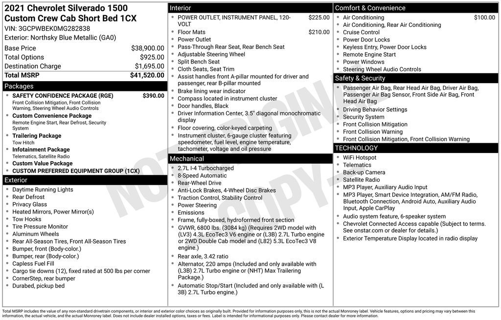 Certified Used 2021 Blue Chevrolet Custom image 7