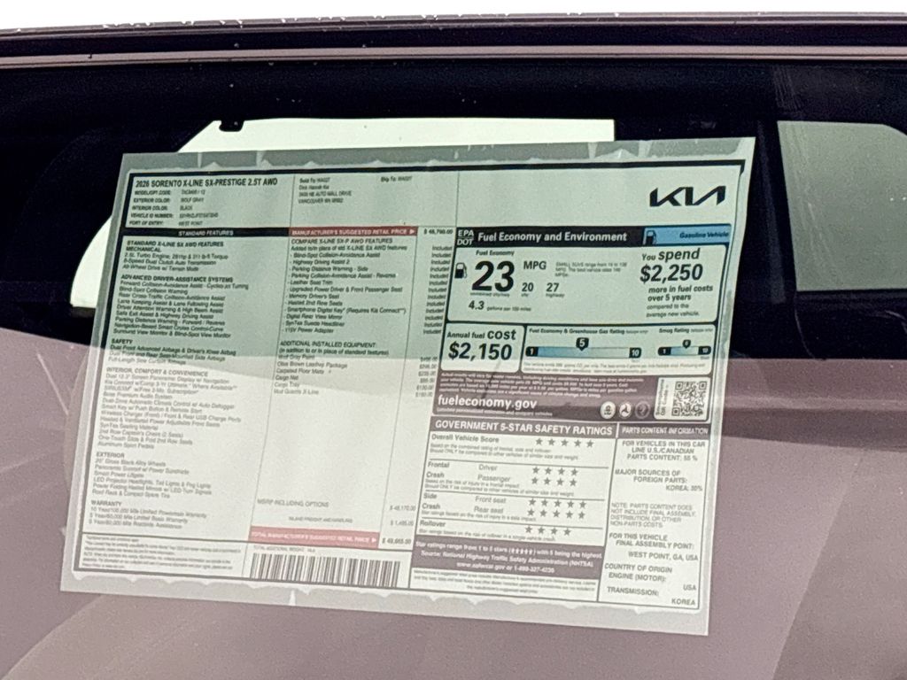 2026 Kia Sorento X-Line SX Prestige