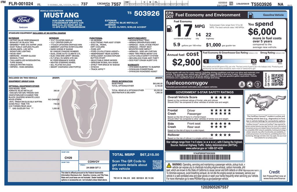 New 2026 Blue Ford Dark Horse image 3