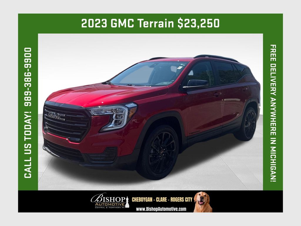 Volcanic Red Tintcoat 2023 GMC Terrain SUV / Crossover All-Wheel Drive 9-Speed Automatic