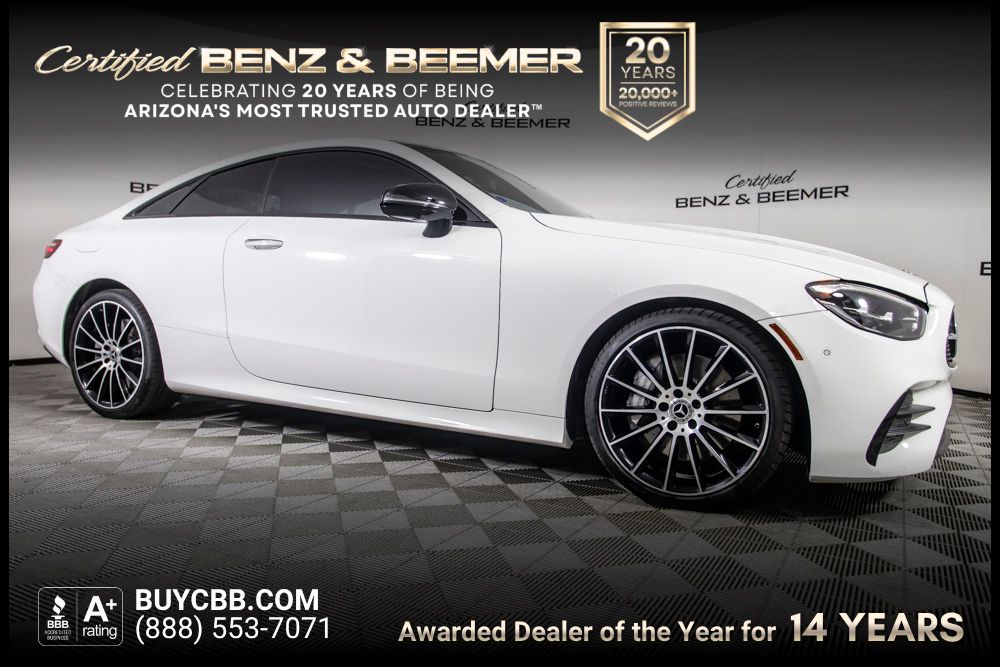 White 2022 Mercedes-Benz E-Class Coupe Rear-Wheel Drive 9-Speed Automatic