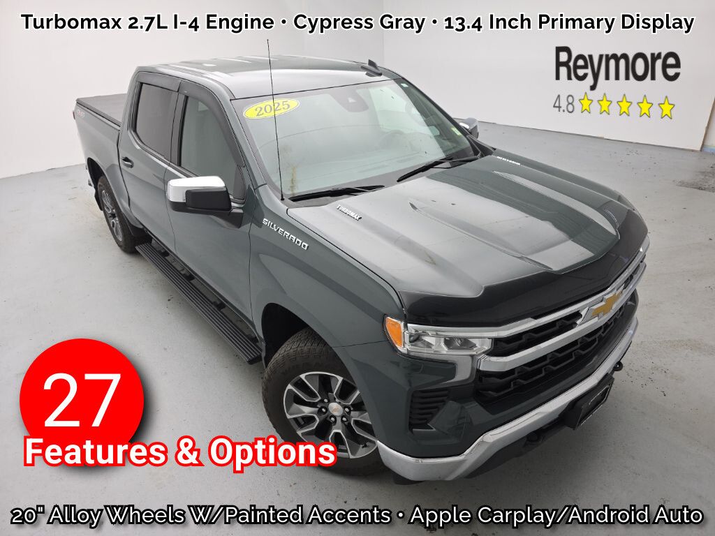 Cypress Gray 2025 Chevrolet Silverado 1500 LT Crew Cab 4WD Pickup Truck Four-Wheel Drive 8-Speed Automatic