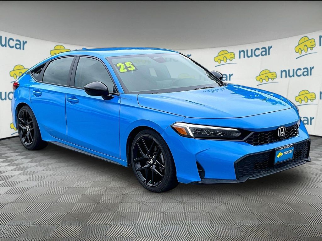 Blue 2025 Honda Civic Hatchback Hatchback Front-Wheel Drive Continuously Variable Transmission