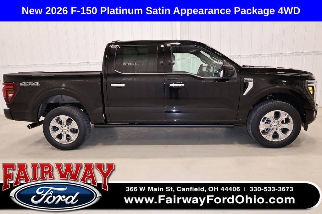 Agate Black Metallic 2026 Ford F-150 Platinum SuperCrew 4WD Pickup Truck Four-Wheel Drive Automatic