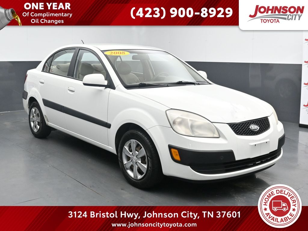 Clear White 2008 Kia Rio LX Sedan Front-Wheel Drive 4-Speed Automatic Overdrive
