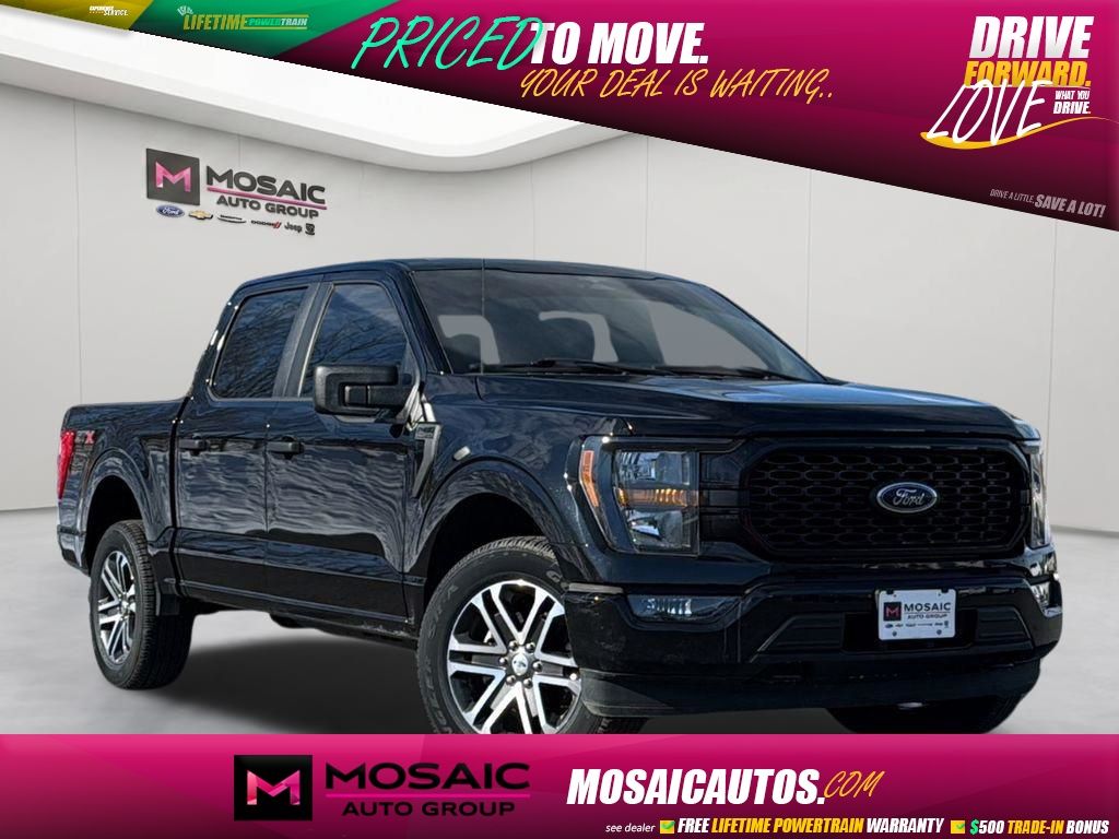 Black Metallic 2023 Ford F-150 XL SuperCrew 4WD Pickup Truck Four-Wheel Drive Automatic