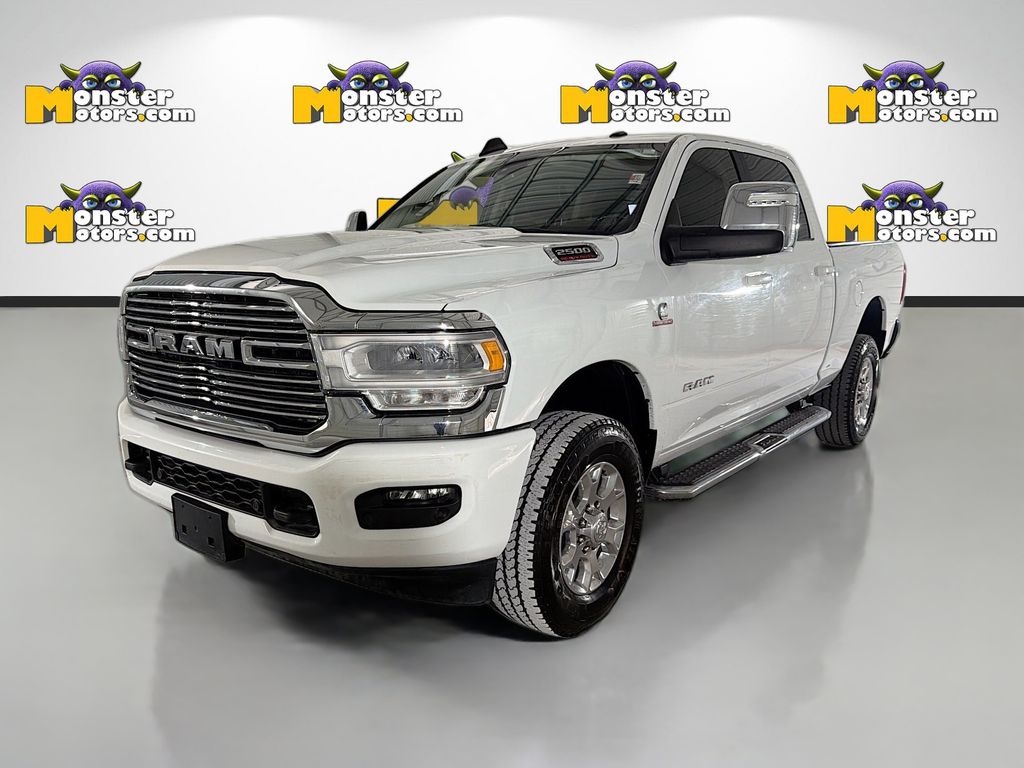 Bright White Clearcoat 2023 RAM 2500 Laramie Crew Cab 4WD Pickup Truck Four-Wheel Drive 6-Speed Automatic