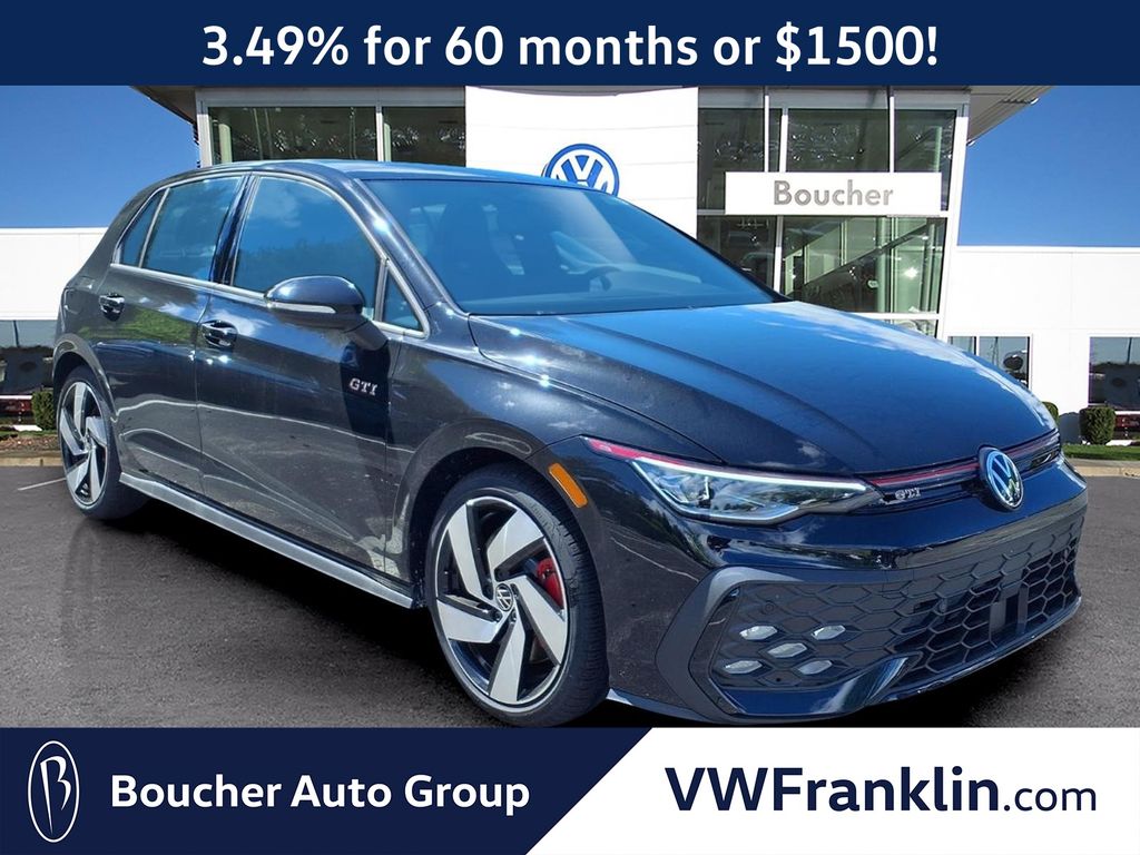 Mythos Black Metallic 2026 Volkswagen Golf GTI Hatchback Front-Wheel Drive 7-Speed Dual Clutch