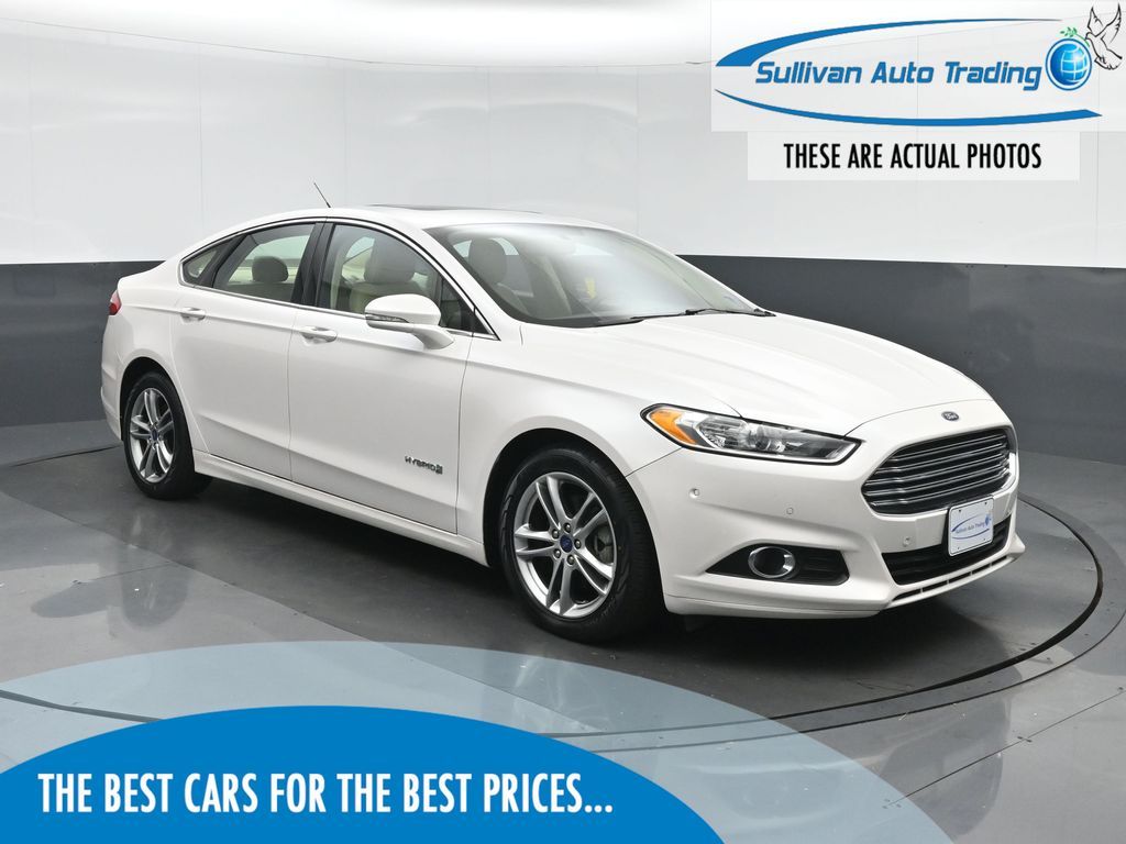 White Platinum Clearcoat Metallic 2015 Ford Fusion Hybrid Sedan Front-Wheel Drive Continuously Variable Transmission