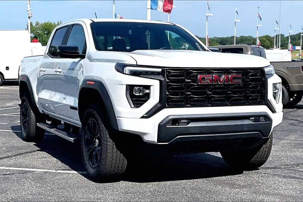 Summit White 2023 GMC Canyon Elevation Crew Cab RWD Pickup Truck 4X2 8-Speed Automatic