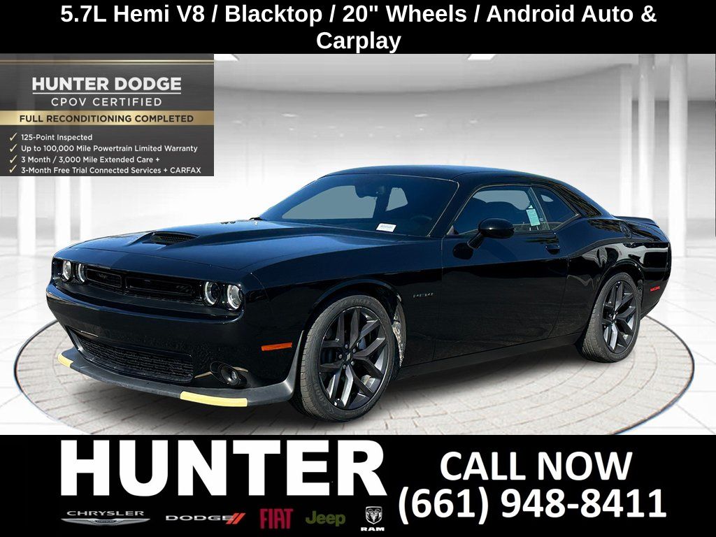 Pitch Black Clearcoat 2022 Dodge Challenger R/T RWD Coupe Rear-Wheel Drive 6-Speed Manual