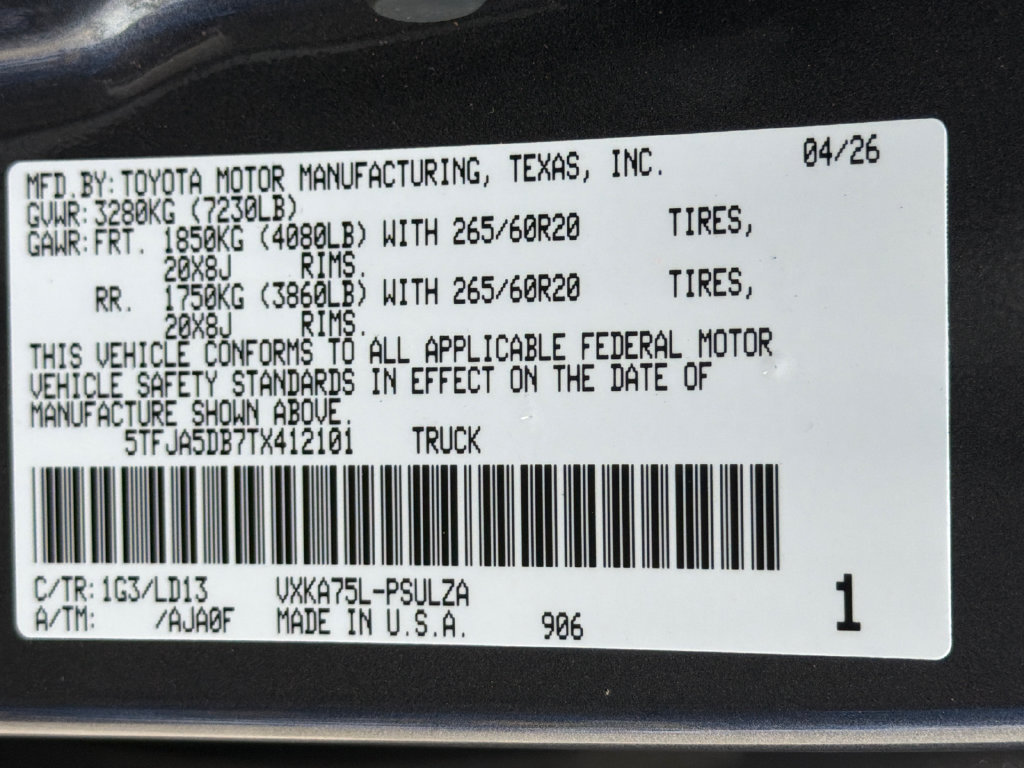 New 2026 Toyota Tundra Truck