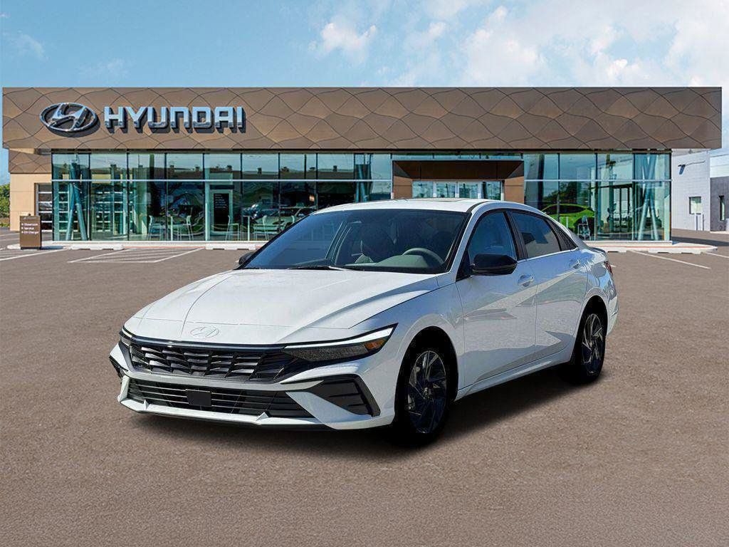White 2026 Hyundai Elantra Sedan Front-Wheel Drive Continuously Variable Transmission
