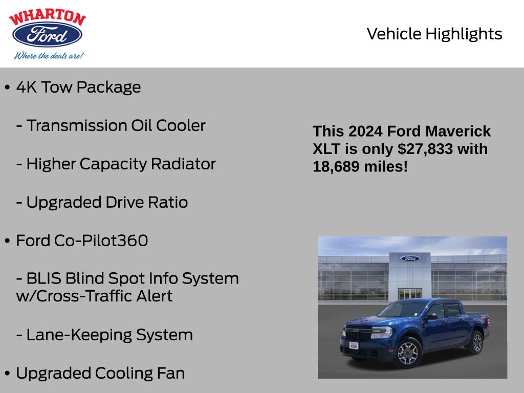 2024 Ford Maverick XLT Blue at Bayway Cadillac of The Woodlands