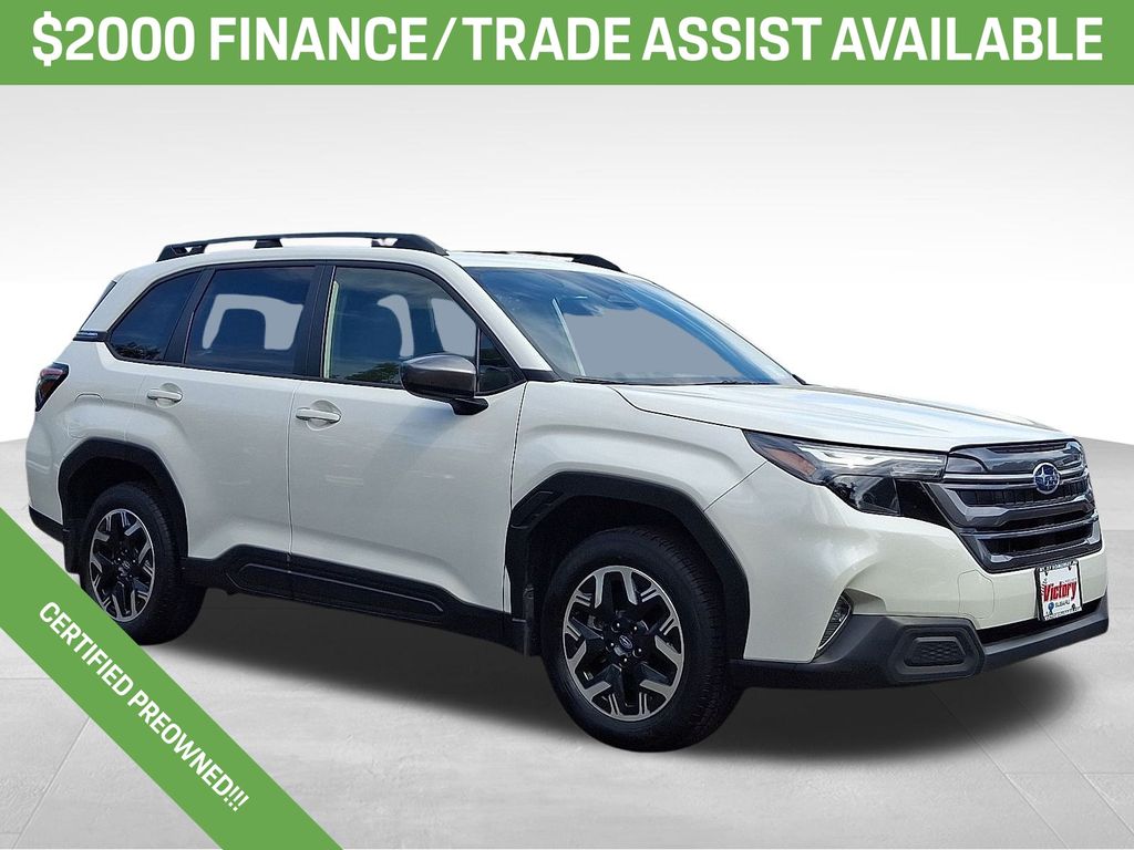 Crystal White Pearl 2025 Subaru Forester Premium Crossover AWD SUV / Crossover All-Wheel Drive Continuously Variable Transmission