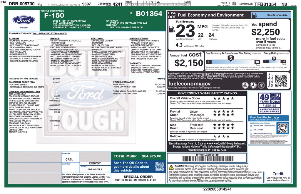 New 2026 White Ford Platinum image 7