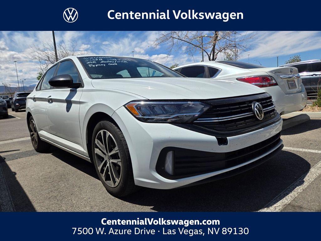 Pure White 2023 Volkswagen Jetta 1.5T Sport FWD Sedan Front-Wheel Drive 8-Speed Automatic