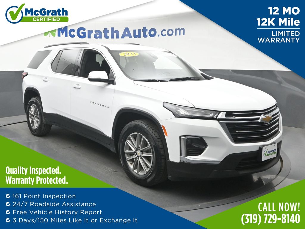 Summit White 2023 Chevrolet Traverse SUV / Crossover Four-Wheel Drive 9-Speed Automatic