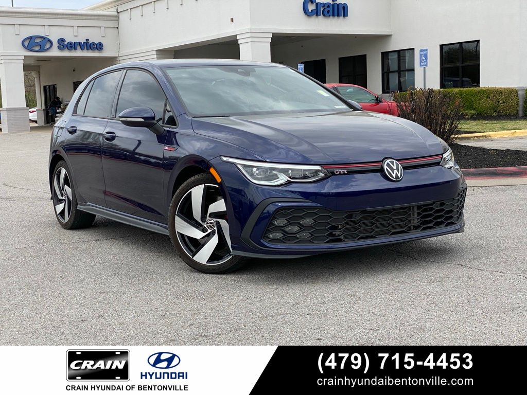 Blue 2023 Volkswagen Golf GTI 2.0T S FWD Hatchback Front-Wheel Drive 7-Speed Dual Clutch