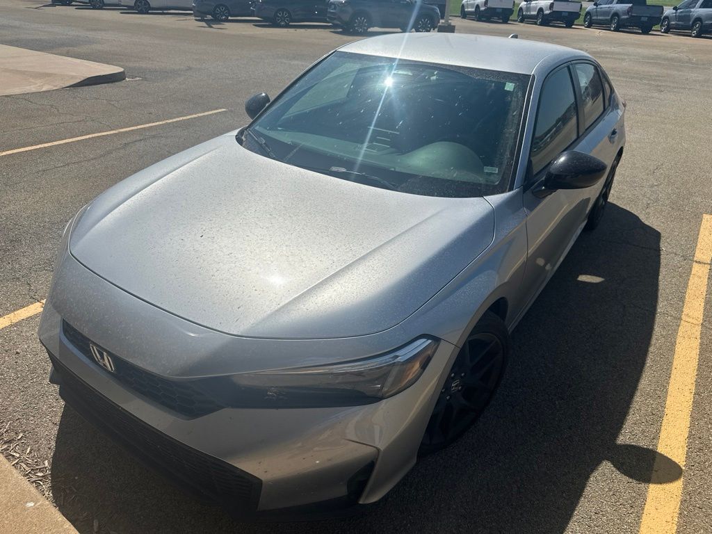 Solar Silver Metallic 2025 Honda Civic Sedan Front-Wheel Drive Continuously Variable Transmission