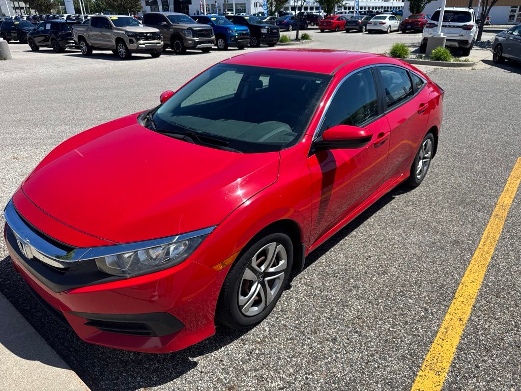 Rallye Red 2016 Honda Civic Sedan Front-Wheel Drive Continuously Variable Transmission