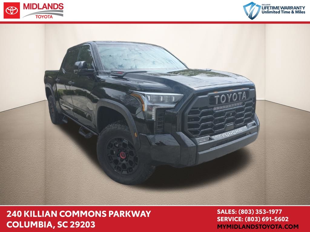 Black 2024 Toyota Tundra Hybrid TRD Pro HV CrewMax Cab 4WD Pickup Truck Four-Wheel Drive Automatic