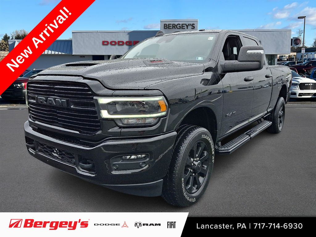 Diamond Black Crystal Pearlcoat 2023 RAM 2500 Laramie Crew Cab 4WD Pickup Truck Four-Wheel Drive 8-Speed Automatic