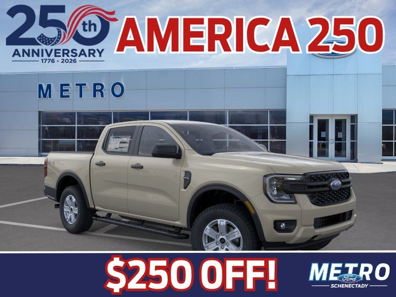 Desert Sand 2025 Ford Ranger XL SuperCrew 4WD Pickup Truck Four-Wheel Drive Automatic
