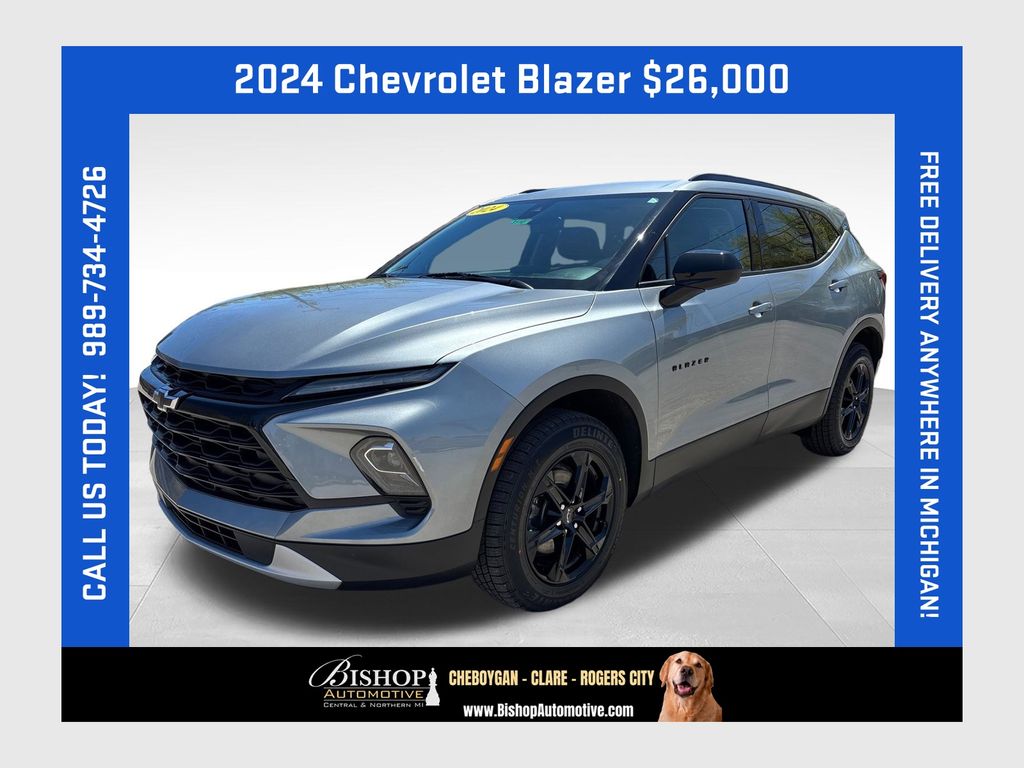 Sterling Gray Metallic 2024 Chevrolet Blazer 2LT AWD SUV / Crossover All-Wheel Drive 9-Speed Automatic Overdrive