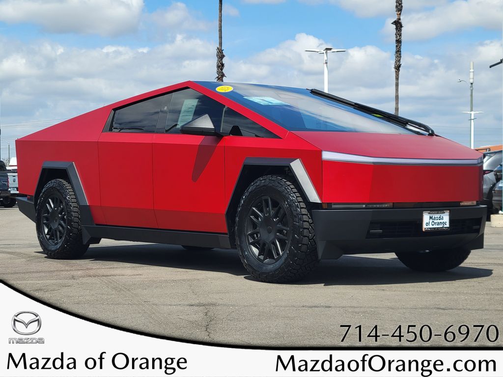 Red 2024 Tesla Cybertruck Crew Cab AWD Pickup Truck All-Wheel Drive 1-Speed Automatic