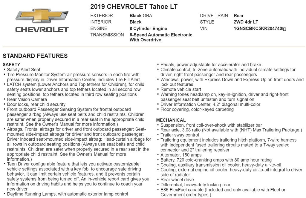 2019 Chevrolet Tahoe LT 20