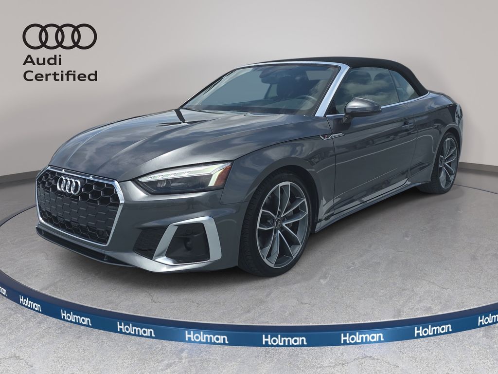 Daytona Gray Pearl Effect/Black Roof 2024 Audi A5 Convertible All-Wheel Drive 7-Speed Automatic