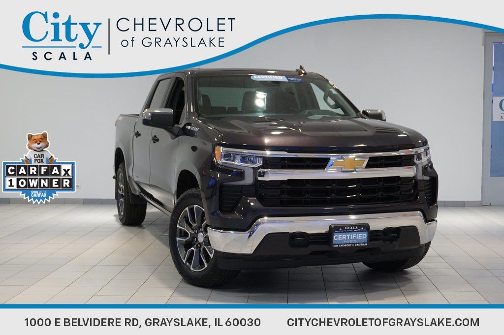 Dark Ash Metallic 2024 Chevrolet Silverado 1500 LT Crew Cab 4WD Pickup Truck Four-Wheel Drive 8-Speed Automatic