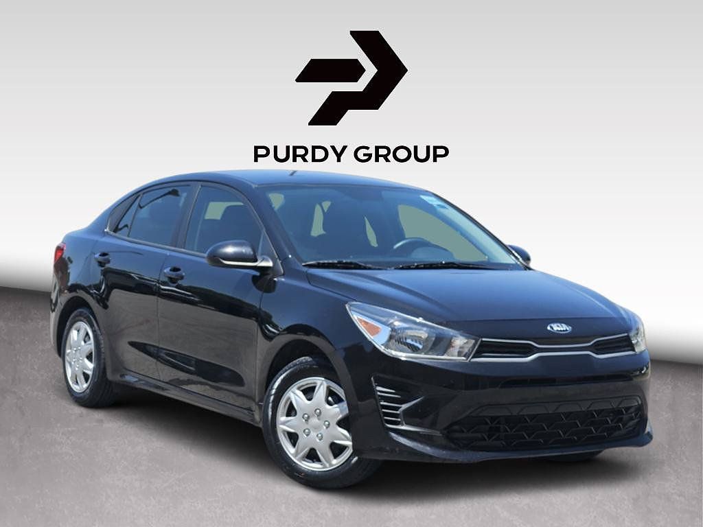 Aurora Black 2022 Kia Rio Sedan Front-Wheel Drive Continuously Variable Transmission
