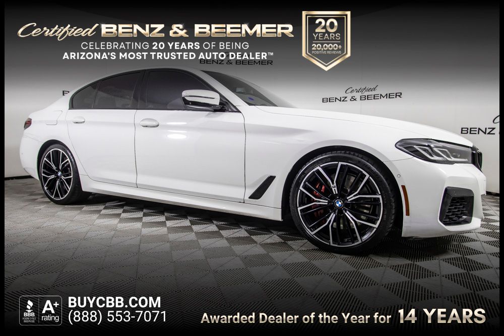 Alpine White 2021 BMW 5 Series Sedan Rear-Wheel Drive 8-Speed Automatic