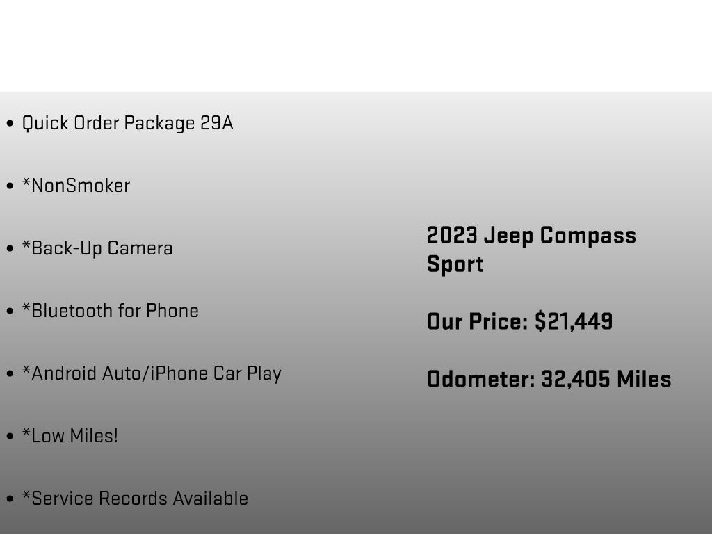 2023 Jeep Compass Sport Gray at Carlisle Cadillac Buick GMC