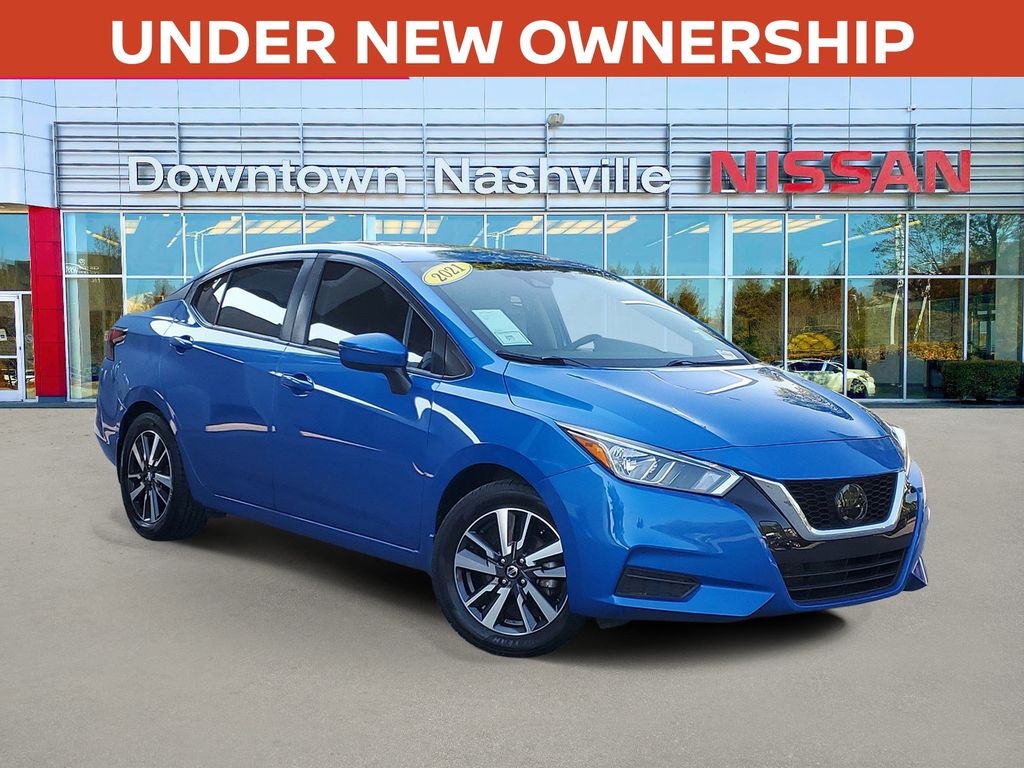 Electric Blue Metallic 2021 Nissan Versa Sedan Front-Wheel Drive Continuously Variable Transmission