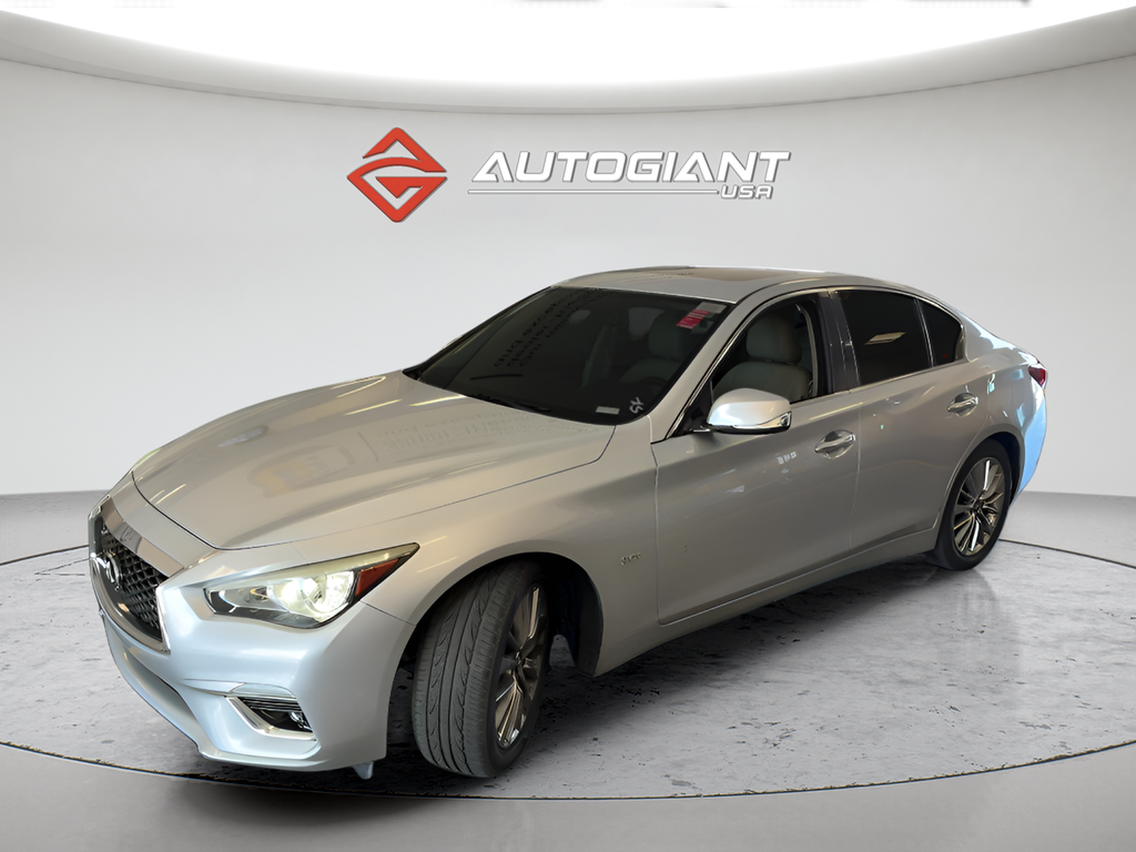 Gray (Liquid Platinum) 2018 INFINITI Q50 3.0t Luxe RWD Sedan Rear-Wheel Drive 7-Speed Automatic