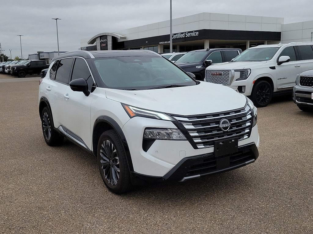 2026 Nissan Rogue Platinum White at Brown Honda