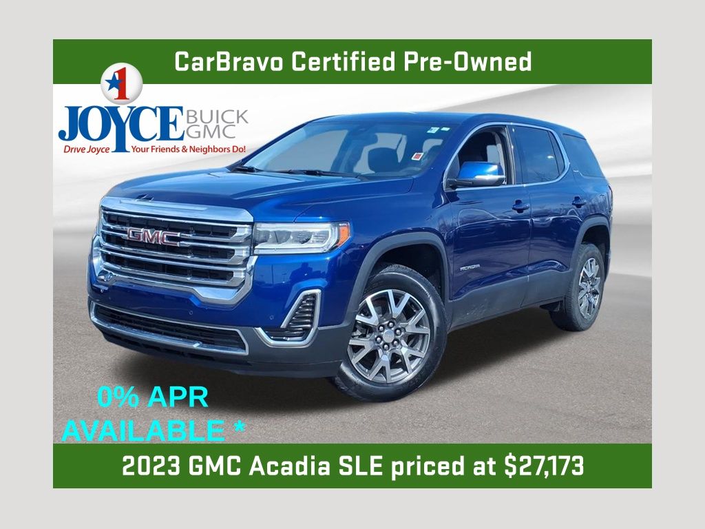 Ultra Blue Metallic 2023 GMC Acadia SLE FWD SUV / Crossover Front-Wheel Drive 9-Speed Automatic