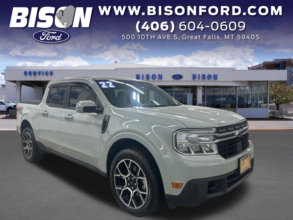 Cactus Gray 2022 Ford Maverick Lariat SuperCrew AWD Pickup Truck All-Wheel Drive 8-Speed Automatic